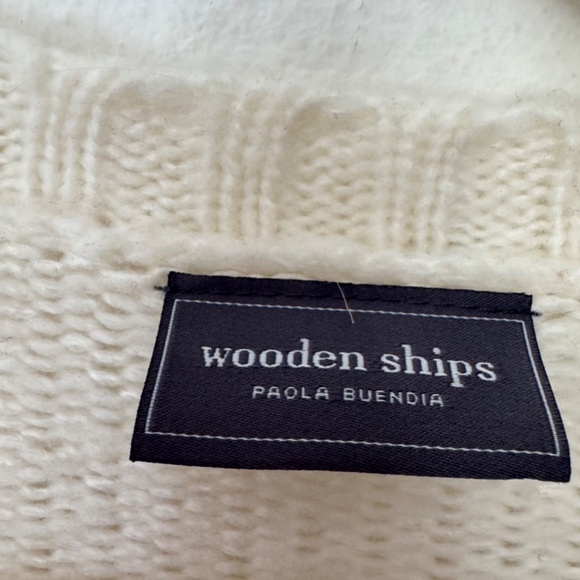 Wooden Ships Santa Baby Holiday Mohair Hand Knit Crew Neck Sweater S/M - Picture 3 of 6